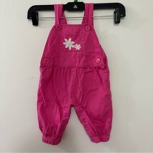 Place Pink Kids Overalls with Floral Embroidery‎
